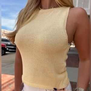 SADIE & SAGE | STERLING KNIT SWEATER TANK TOP IN LEMON SIZE SMALL NWOT